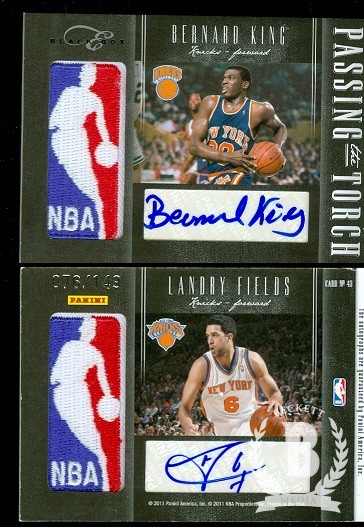 2010-11 Elite Black Box Passing the Torch Signatures #43 Bernard King/149/Landry Fields