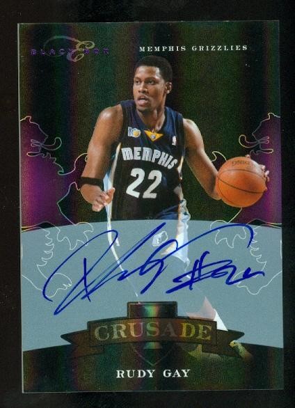 2010-11 Elite Black Box Crusade Signatures #22 Rudy Gay/49