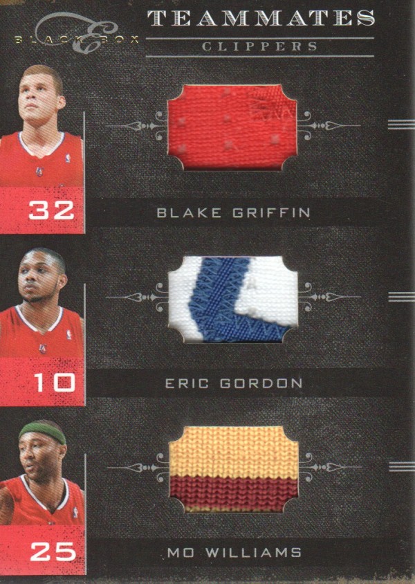2010-11 Elite Black Box Teammates Materials Prime #2 Blake Griffin/Eric Gordon/Mo Williams
