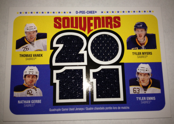 2011-12 O-Pee-Chee Souvenirs #BUF Thomas Vanek/Tyler Myers/Nathan Gerbe/Tyler Ennis E