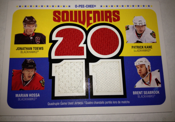 2011-12 O-Pee-Chee Souvenirs #CHI Jonathan Toews/Patrick Kane/Marian Hossa/Brent Seabrook E