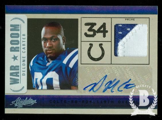 2011 Absolute Memorabilia War Room Materials Autographs Prime #29 Delone Carter