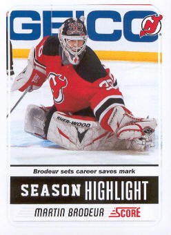 2011-12 Score #21 Martin Brodeur SH