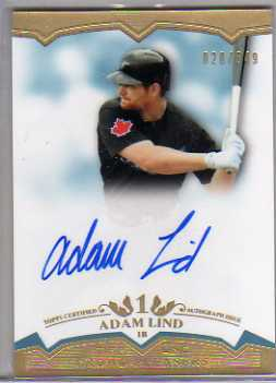 2011 Topps Tier One Crowd Pleaser Autographs #AL Adam Lind/649