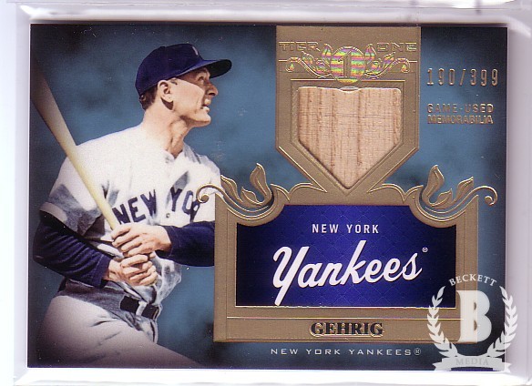 2011 Topps Tier One Top Shelf Relics #TSR27 Lou Gehrig
