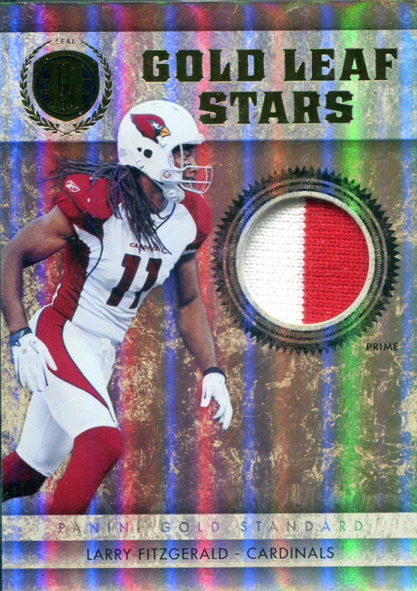 2011 Panini Gold Standard Gold Leaf Stars Materials Prime #22 Larry Fitzgerald