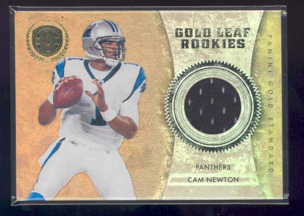 2011 Panini Gold Standard Gold Leaf Rookies Materials #1 Cam Newton