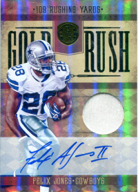 2011 Panini Gold Standard Gold Rush Materials Autographs #19 Felix Jones/10 front image