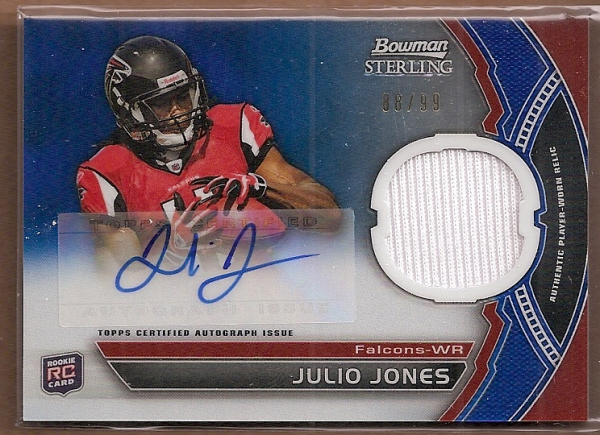 2011 Bowman Sterling Blue Refractors #BSARJJ Julio Jones JSY AU