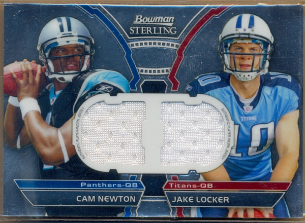 2011 Bowman Sterling Dual Jersey Box Topper #BSDRNL Cam Newton/Jake Locker