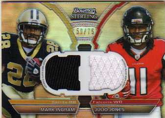 2011 Bowman Sterling Dual Jersey Box Topper Refractors #BSDRIJ Mark Ingram/Julio Jones