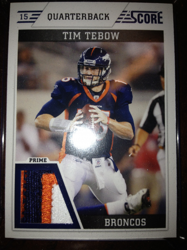 2011 Score Retail Factory Set Jerseys Prime #TT Tim Tebow
