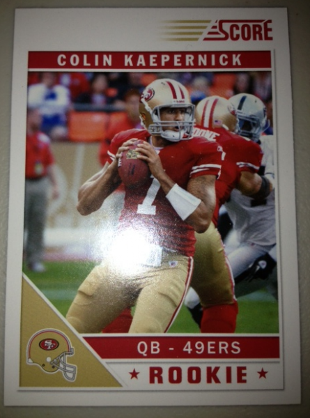 2011 Score Factory Set Updates #320 Colin Kaepernick/game action photo
