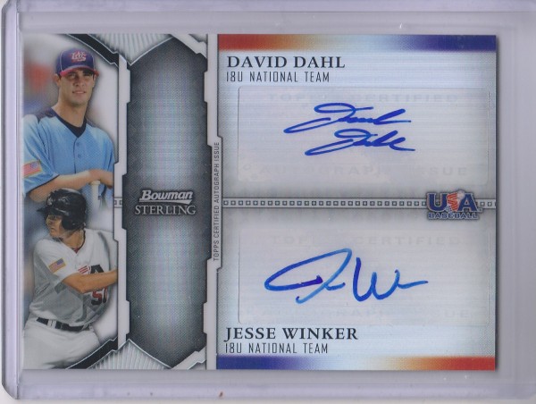 2011 Bowman Sterling Dual Autographs Refractors #DW David Dahl/Jesse Winker