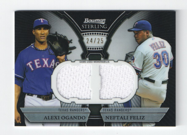 2011 Bowman Sterling Dual Relics Black Refractors #OF Alexi Ogando/Neftali Feliz