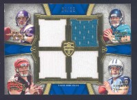 2011 Topps Supreme Rookie Relic Quad Combos #PGDL Christian Ponder/Blaine Gabbert/Andy Dalton/Jake Locker