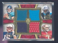 2011 Topps Supreme Rookie Relic Quad Combos Red #GNMK Blaine Gabbert/Cam Newton/Ryan Mallett/Colin Kaepernick
