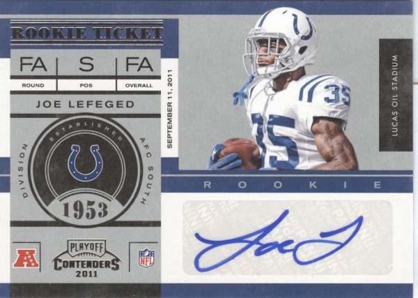 2011 Playoff Contenders #142 Joe Lefeged AU RC