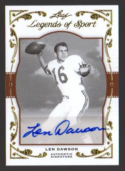 2011 Leaf Legends of Sport Gold #BA47 Len Dawson
