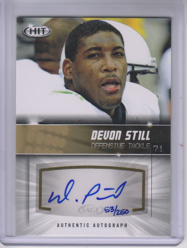 2012 SAGE HIT Autographs Gold #A39 Devon Still