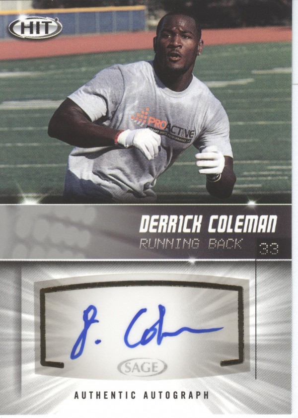 2012 SAGE HIT Autographs Silver #A33 Derrick Coleman