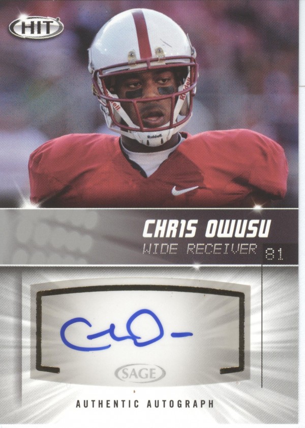 2012 SAGE HIT Autographs Silver #A35 Chris Owusu