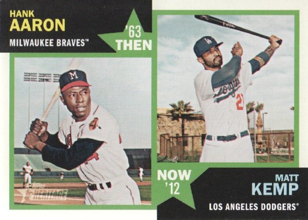 2012 Topps Heritage Then and Now #AK Hank Aaron/Matt Kemp