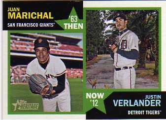 2012 Topps Heritage Then and Now #MV Juan Marichal/Justin Verlander