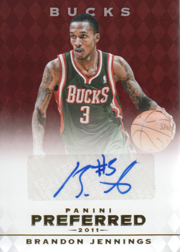 2011-12 Panini Preferred #20 Brandon Jennings PS/25 AU