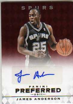 2011-12 Panini Preferred #293 James Anderson PS/99 AU