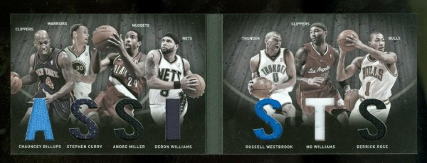 2011-12 Panini Preferred Assists Memorabilia #4 Chauncey Billups/199/Stephen Curry/Russell Westbrook/Deron Williams/Andre Miller/Mo Williams/Derrick Rose