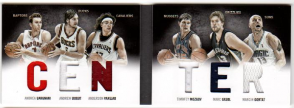 2011-12 Panini Preferred Centers Memorabilia #1 Andrea Bargnani/199/Marc Gasol/Anderson Varejao/Marcin Gortat/Andrew Bogut/Timofey Mozgov