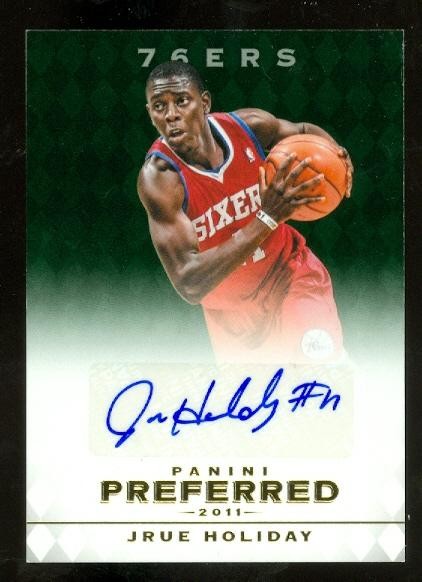 2011-12 Panini Preferred Emerald #61 Jrue Holiday PS/5 AU