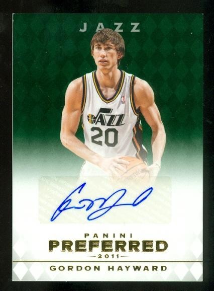 2011-12 Panini Preferred Emerald #306 Gordon Hayward PS/75 AU