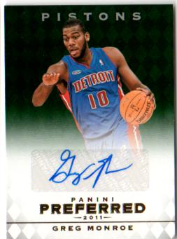 2011-12 Panini Preferred Emerald #310 Greg Monroe PS/75 AU