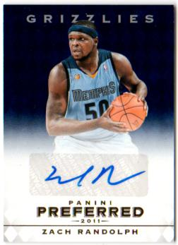 2011-12 Panini Preferred Blue #98 Zach Randolph PS/5 AU