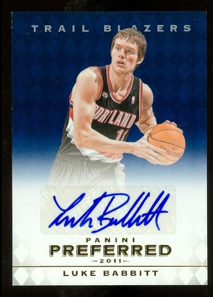 2011-12 Panini Preferred Blue #294 Luke Babbitt PS/49 AU