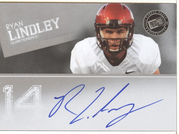 2012 Press Pass Autographs Silver #PPSRL Ryan Lindley