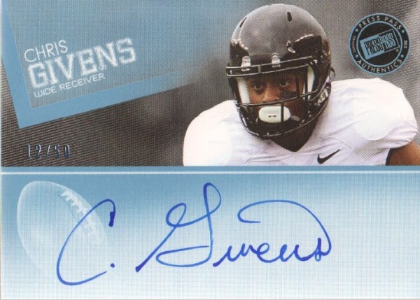 2012 Press Pass Autographs Blue #PPSCG2 Chris Givens/45*