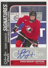 2011-12 O-Pee-Chee Team Canada Signatures #TCRY Ryan Nugent-Hopkins Upd. A front image