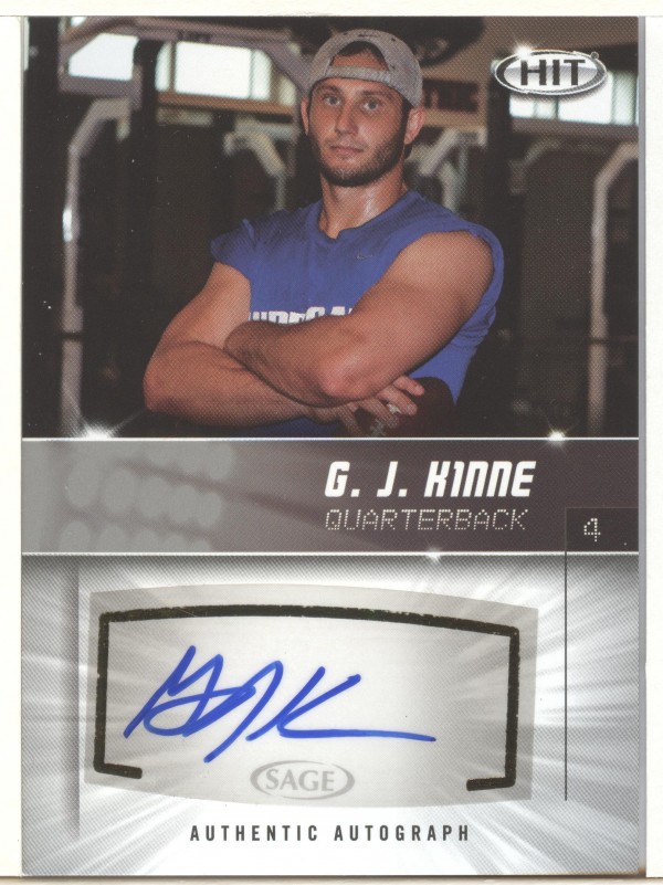 2012 SAGE HIT Autographs Silver #A114 G.J. Kinne