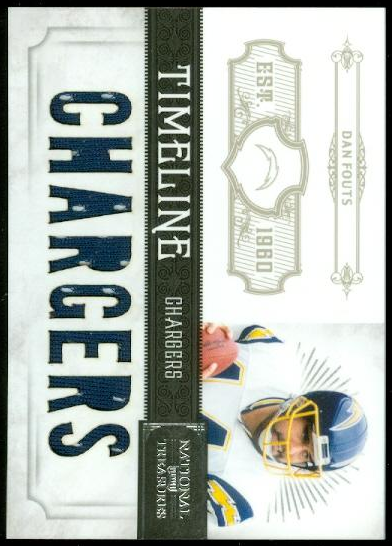 2011 Playoff National Treasures Timeline Materials Custom Team Name #1 Dan Fouts/99