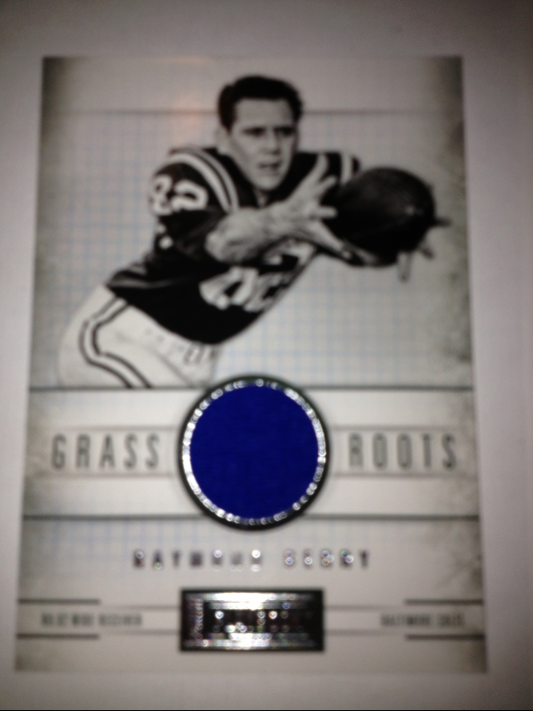2011 Panini Playbook Grass Roots Materials #70 Raymond Berry/49