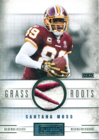 2011 Panini Playbook Grass Roots Materials Brand Logo Prime #51 Santana Moss/3 front image