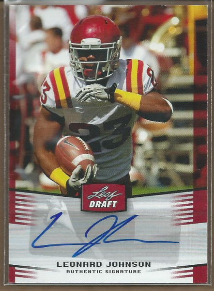 2012 Leaf Draft Autographs Red #LJ2 Leonard Johnson