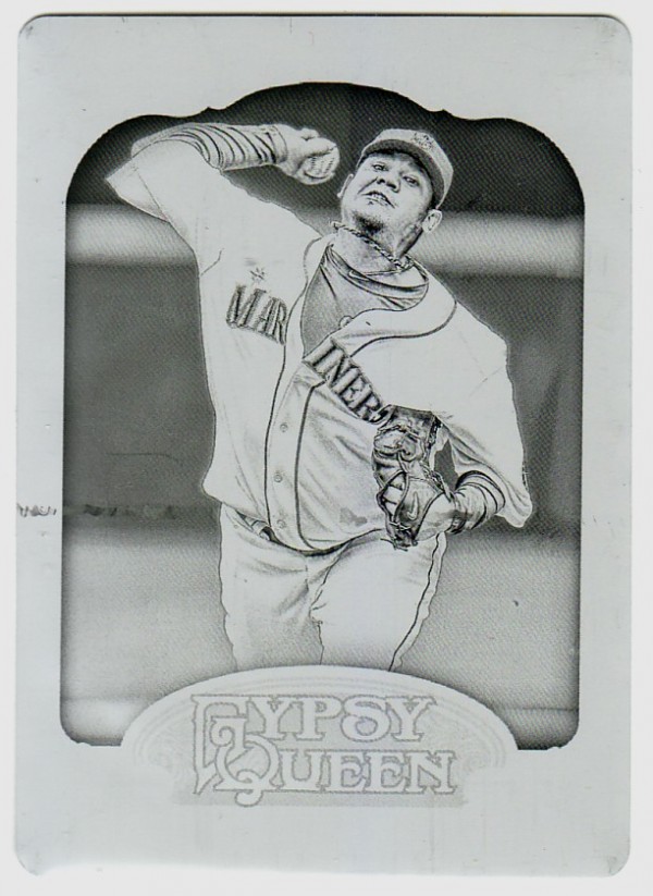 2012 Topps Gypsy Queen Printing Plates Black #200A Felix Hernandez