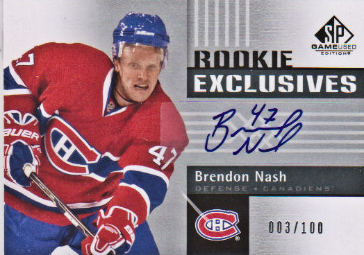 2011-12 SP Game Used Rookie Exclusives Autographs #REBN Brendon Nash