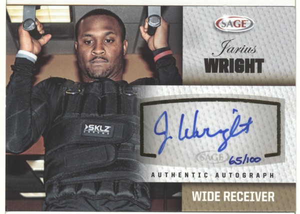 2012 SAGE Autographs Gold #A49 Jarius Wright