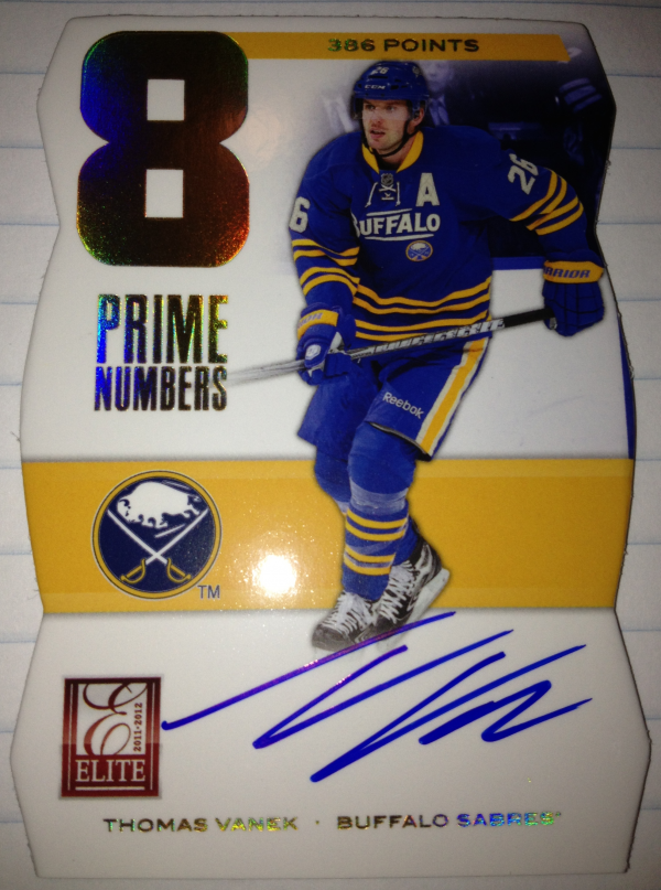 2011-12 Elite Prime Number Autographs #26 Thomas Vanek/80*