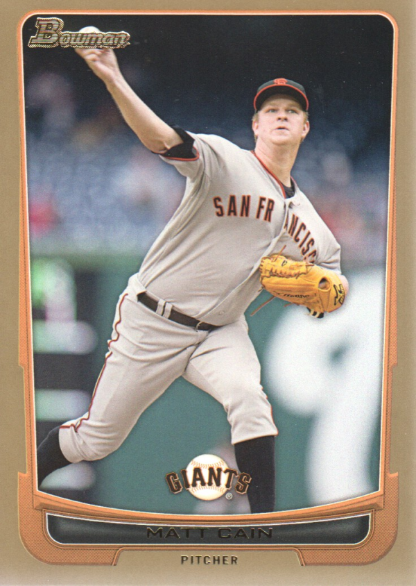 2012 Bowman Gold #90 Matt Cain